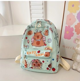Resim Globalbloom Yeni Sevimli Yeşil Kabbala Desenli Büyük Kapasiteli Moda Okul Sırt Çantası Yeşil 