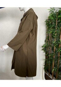 Resim Vetre Kadın Büyük Beden Kapüşonlu Oversize Haki Trençkot 2002 Haki 