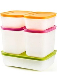 Resim Tupperware Alaska 5'Li Set Saklama Kabı Derin Dondurucu Çok Renkli 