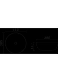 Resim Eva Banyo Lena E-8114 Tezgah Üstü Porselen Lavabo 