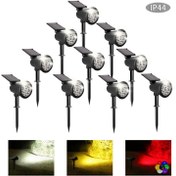 Resim 2 Adet Güneş Enerjili Bahçe Lambası, 9 LED Nokta Aydınlatma, Teras, Villalar ve Parklar İçin Yerden Takılabilir Dekoratif Işıklar - Yarı Gömme Montajlı, Uzaktan Kumandasız 