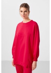 Resim Viva Kırmızı O Yaka Basic Oversize Kadın Eşofman Tunik Takım - 95347 Kırmızı 