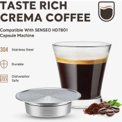 Resim Luminnaly Philips Senseo HD7801 Makinesi Için Paslanmaz Çelik Yeniden Kullanılabilir Kahve Kapsülleri Kahve Makinesi Espresso Filtresi Metal Tamper (Yurt Dışından) 
