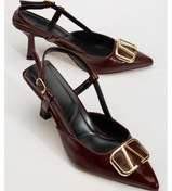 Resim Lianne Bordo Rugan Toka Detaylı İnce Topuklu Ayakkabı Renkli 