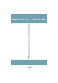 Resim Beyaz Renk Ergonomik Tükenmez Metal Kalem 14 Cm Çok Renkli 
