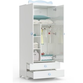 Resim Afilli Bdlp 058 Babysun 2 Kapılı 2 Çekmeceli Dolap Mavi 