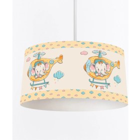 Resim instababyrooms Fil Helikopter Desenli Çocuk Odası Dijital Baskılı Sarkıt Avize 