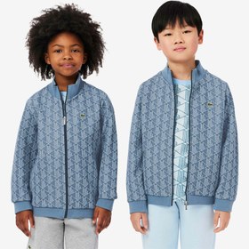 Resim Lacoste Çocuk Fermuarlı Monogram Mavi Sweatshirt 
