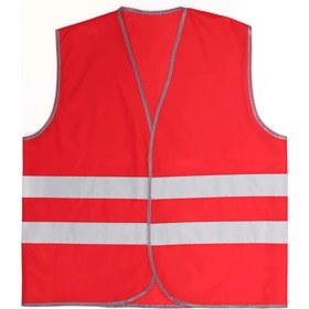 Resim KKDAVM İşçi Tipi Reflektörlü Kırmızı İkaz Yeleği 20 Adet 