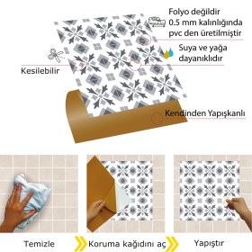 Resim Tink Kendinden Yapışkanlı Geometrik 041 Desenli Pvc Karo 30X30 cm (56 Adet) 5m2 