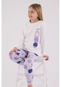 Resim Rolypoly Kız Çocuk Beyaz Pijama Takımı 5274-48703 Beyaz 
