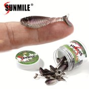 Resim Sunmile-20 adet 1.42 inç T-Tail Yem, TPE Yumuşak Yılan Taklit Yapay Yem, Tatlı ve Tuzlu Suyun Uzun Mesafe Atma Balıkçılığı için Uygun, Bass, Pech, Trout vb. için Uygun 