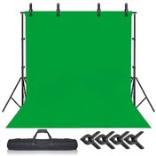 Resim Chromakey Green Screen Greenbox Yeşil Fon Perde(3 X4M)+Fon Standı 