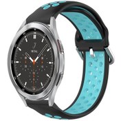 Resim Samsung Galaxy Uyumlu Watch 4 Klasik 46mm 20mm Delikli Nefes Spor Silikon Saat Bandı Siyah 
