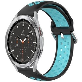 Resim Samsung Galaxy Uyumlu Watch 4 Klasik 46mm 20mm Delikli Nefes Spor Silikon Saat Bandı Siyah 