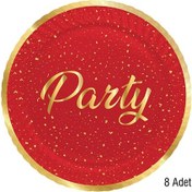 Resim Roll Up Karton Tabak Parti Zamanı Kırmızı 