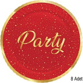 Resim Roll Up Karton Tabak Parti Zamanı Kırmızı 
