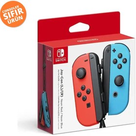 Resim Nintendo EPD Joy-Con İkili Kırmızı / Mavi Bluetooth Controller Seti – Switch Uyumlu Kablosuz Oyun Kolu Çifti 