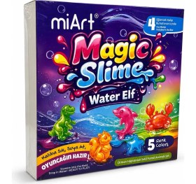 Resim Toyfest Magic Slime Water Elf Sihirli Slime Oyun Seti 5 Renk 4 Kalıp Eğitici Oyuncak 25X25 cm 