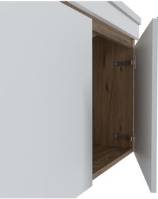 Resim Teta Home Tokyo 100 Cm Mdf Banyo Dolabı Seti Atlantik Çam - Beyaz 
