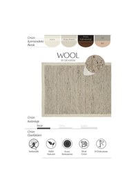Resim Cool Halı Wool 01 Gri Krem Halı Jüt Halı Yolluk El Dokuma Jüt Kilim Hasır Halı Otantik El Halısı Yün Halı Gri - Krem 