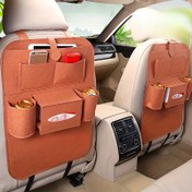 Resim 1 adet Hepsi Bir Arada Kumaş Araba Koltuğu Arkası Düzenleyici, Premium LDQ Keçe Araç İçi Aksesuar Tutucu, Kişisel Bakım Ürünleri İçin Cepli, İşletme Sahipleri, Mağazalar ve Perakendeciler İçin 