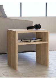 Resim Detamob Fonksiyonel Yan Sehpa, Zigon Sehpa Mdf Meşe 