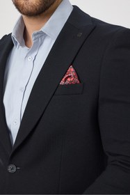 Resim Frappoli Jasino Svr Erkek Lacivert Pamuklu Likralı Slim Fit Örme Esneyen Sivri Yaka Casual Blazer Ceket 