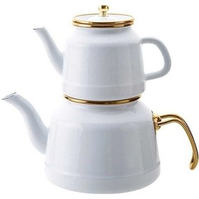 Resim Arow Emaye Çaydanlık Takımı Beyaz Tr-4534 Beyaz 