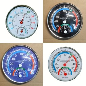 Resim 1 adet Çift Ölçekli Metal Nem Ölçer - İç ve Dış Mekan Kullanımı İçin Kolay Okunan Fahrenheit ve Celsius Ekranı, Pil Gerektirmez, Iklim Değişikliği ile Bağlantınızı Korur, Giysi Sıcaklığı İzleme İçin İdeal, İç Mekan Termometresi|Çift Ekran Göstergesi|Dayanıklı Plastik Gövde 