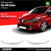 Resim S-Dizayn Renault Clio 4 Sporttourer Krom Far Alt Çıtası 2 Prç. 20 
