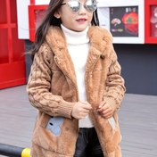 Resim Kızlar İçin Sonbahar ve Kış Modası Kapüşonlu Nakışlı Kalın Sıcak Ceket 