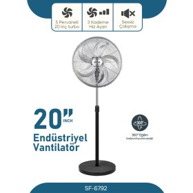 Resim Sinbo SF-6792 Ayaklı Vantilatör - Siyah - 130 Watt 