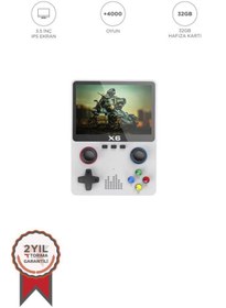 Resim Torima X6 Beyaz 4000+ Klasik Oyunlu 3.5 İnç IPS Ekran Kablosuz Atari Retro Oyun Konsolu 