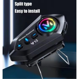 Resim Y12 Motor Kask Kulaklık Rgb Modlu Radyolu Motosiklet Kulaklık 5.3 Bluetooth Intercom 