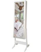 Resim First Mobilya Yıldız Demonte Ayaklı Aynalı Takı Dolabı Beyaz 