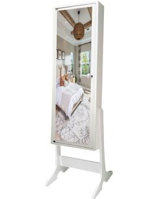 Resim First Mobilya Yıldız Demonte Ayaklı Aynalı Takı Dolabı Beyaz 