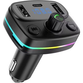 Resim Ensiga Bluetooth Araç Rgb Müzik Çalar Fm Transmitter Mp3 Oto Çakmaklık Şarj Müzik Kiti Hafıza Kart Girişli 