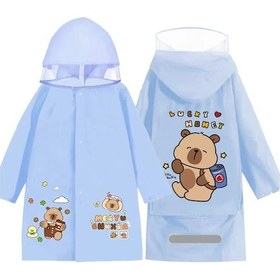 Resim Snapbuy Yansıtıcılı, Kokusuz, Okul Çantası Bölmeli Çocuk Yağmurluğu Capybara Mavi 