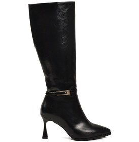 Resim Aspor Siyah İçi Kürklü Fermuarlı Kadın Topuklu Çizme Çok Renkli 