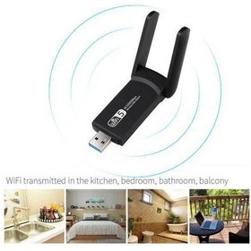 Resim Ac1200 Mbps Çift Band USB 3.0 Kablosuz Wi-Fi Alıcısı 
