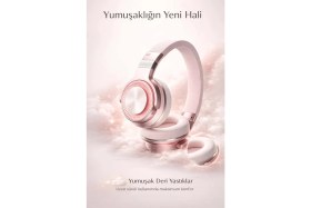 Resim FaroxTech Rose Gold Kablosuz Kulak Üstü Bluetooth Kulaklık - Ultra Konforlu ve Uzun Pil Ömürlü 