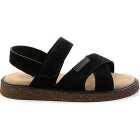 Resim Siyah Leather Erkek Sandalet E05801030602 Siyah 