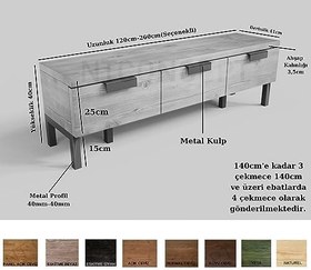 Resim Ntconcept Uni Masif Ahşap Tv Stand -NTmats5580a (140 cm) 