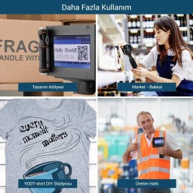 Resim Gaman Portatif Mürekkepli Yazıcı 4.3" Dokunmatik Ekranlı Şarjlı Endüstriyel El Tipi Türkçe Menü 10878 