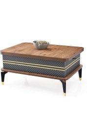 Resim Evistro Akıllı Laptop Sehpa Yemek Masası Orta Sehpa Ceviz-Antrasit Desenli 