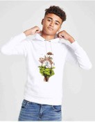 Resim Komşum Totoro Baskılı Unisex Çocuk Kapüşonlu Beyaz Sweatshirt (528965175) Beyaz 