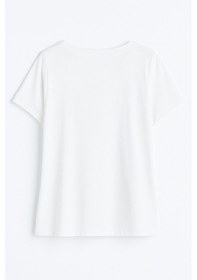 Resim Kadın V Yaka Kısa Kollu Düz T-shirt Çok Renkli 