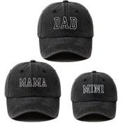 Resim 3-Pack Aile Seti Nakışlı Slogan Beyzbol Şapkaları, Polyester, Esnek Uygunluk, Snap Kapatma, Hafif, Nefes Alabilir, Tüm Mevsimler, Günlük ve Rahat Giyim, Ramazan Teması, Bayrak Deseni, Gençler İçin - Baba, Anne, Mini 