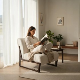 Resim Lobi Berjer Tekli Bekleme Koltuğu Rehome Krem 